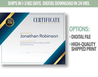 Certificate of Achievement Editable Template | Print | Style D