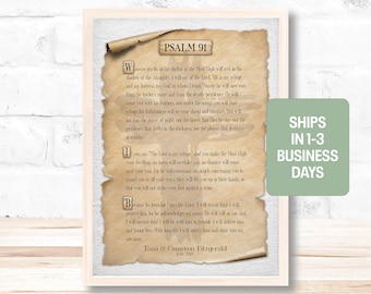 Psalm 91 Personalized Print or Framed Print | Parchment