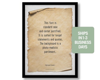Custom Quote Art Print Style C2, Framed or Unframed, Poster, Any Text, Verse, Poem