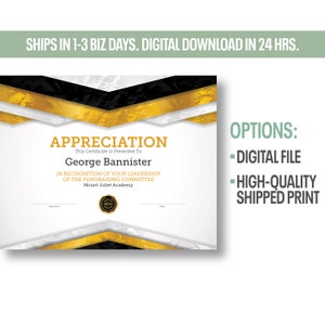 Appreciation Editable Certificate Template | Print | Style B
