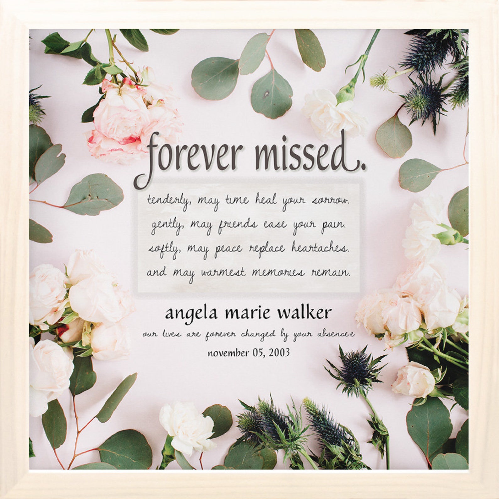 Forever Missed Sympathy Sign Four Frame Finishes Condolences | Etsy