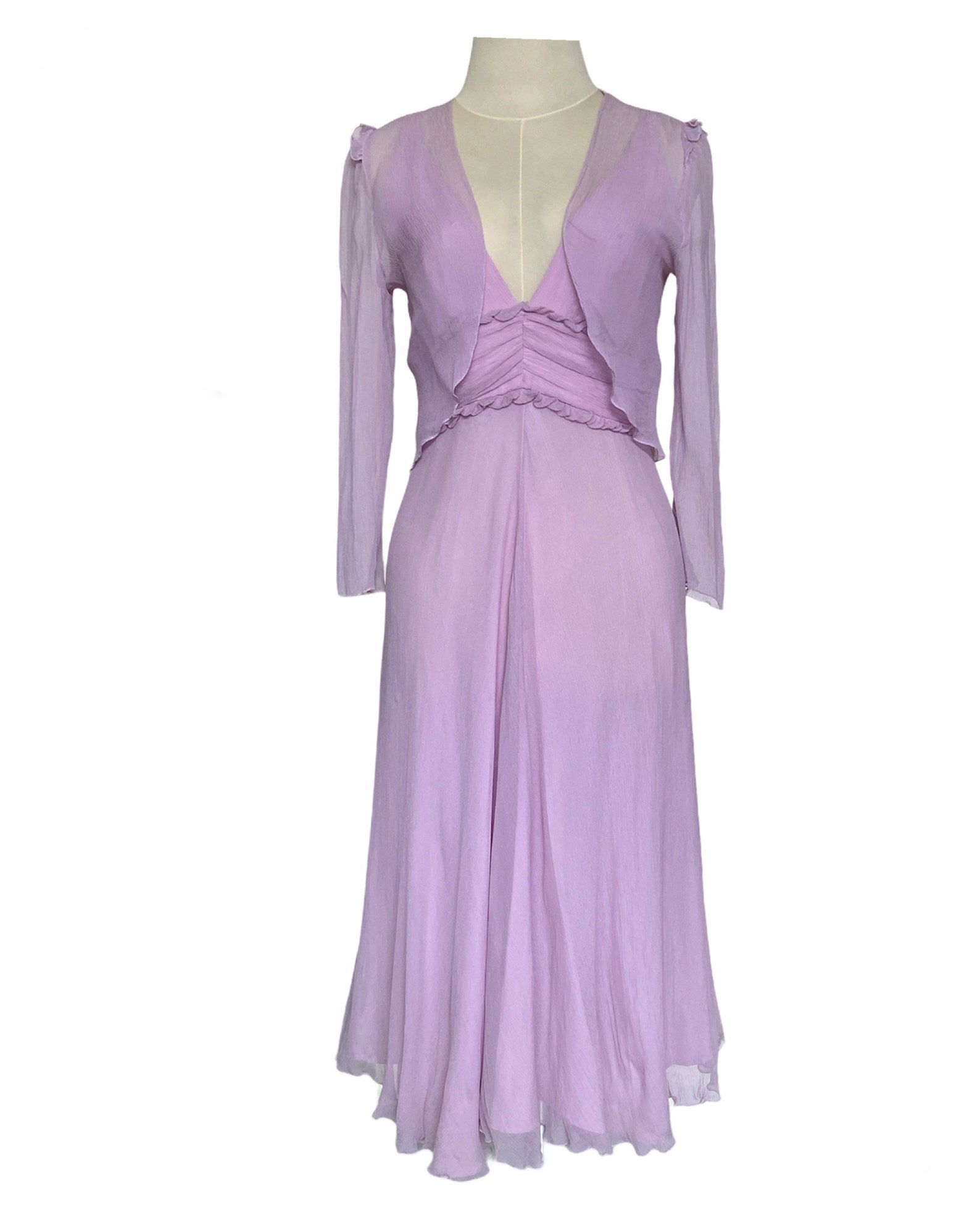 Maxmara Lilac Silk Dress With Little Jacket used & Vintage - Etsy Ireland