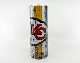 Kansas City Chiefs Sublimation Tumbler | Stainless Steel 20 Oz Tumbler Gift | Custom Tumbler for Hot & Cold Drinks
