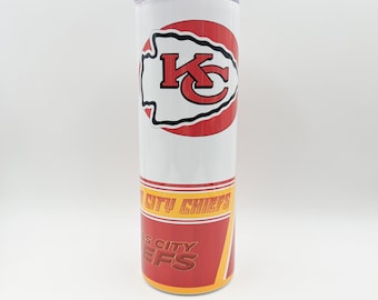 Kansas City Chiefs Sublimation Tumbler | Stainless Steel 20 Oz Tumbler Gift | Custom Tumbler for Hot & Cold Drinks