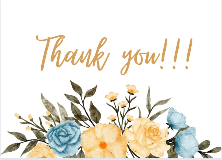 Thank You Card, Printable, Editable Thank You Card, Digital Thank You ...