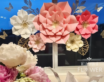 Paper Flowers, Paper Flower Wall Decor, Nursery Wall Decor, Paper Flower Backdrop, Paper Flower Wall, Party Decorations, Party Supplies