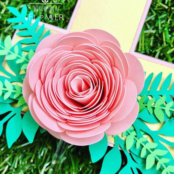 Rolled Rose SVG, Rolled Paper Flower svg, Paper Flower Template, Paper Flower Wall Decor, Rolled Paper Flower Template, Rolled Rose DIY