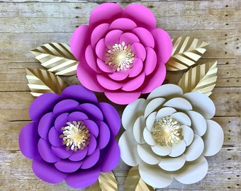 Paper Flowers, Paper Flower Template, Unicorn SVG, Unicorn Flower Template, Paper Flower Wall Decor, Paper Flower SVG, Paper Flower DIY
