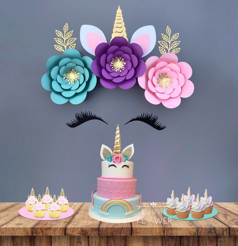 Unicorn Flower Backdrop, Unicorn Party, Unicorn Decorations, Unicorn Birthday Decorations, Unicorn, Unicorn Party Supplies, Unicorn Backdrop image 3