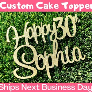 Custom Cake Topper, Glitter Cardstock Material, Custom Happy Birthday Cake Topper, Happy Birthday Name Cake Topper, Personalized Cake Topper