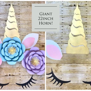 Giant Unicorn Horn, Ears, Lashes, Unicorn Face Party, Unicorn Backdrop, Unicorn Horn, Unicorn Theme, Unicorn Party Decorations