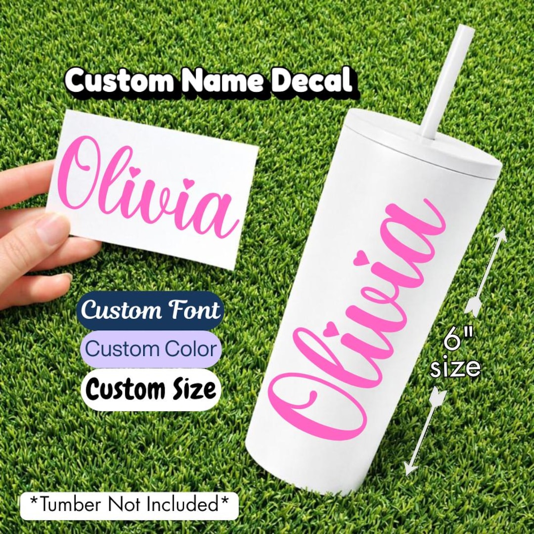 Custom Name Decal • Personalized Vinyl Sticker • Water Bottle Name ...