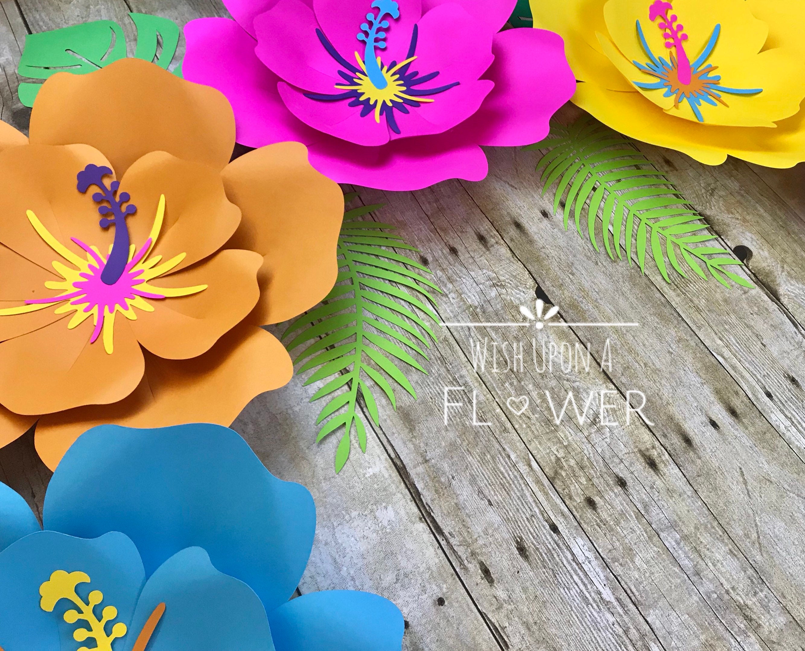 Moana Birthday Paper Flowers Tropical Party Moana Birthday Etsy