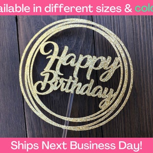Happy Birthday Cake Topper, Glitter Cake Topper, Cake Topper, Happy Birthday Glitter Cake Topper, Birthday Cake Topper, Happy Birthday Party
