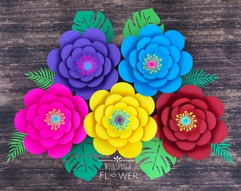 Decorazioni da parete floreali di carta, Decorazioni Cinco De Mayo, Fiori di carta messicani, Decorazioni per feste messicane, Decorazioni per baby shower Fiesta