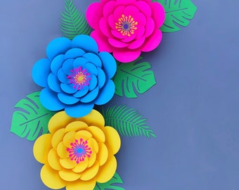 Decorazioni per muro di fiori di carta, decorazioni Cinco De Mayo, fiori di carta messicani, decorazioni per feste messicane, decorazioni Fiesta Baby Doccia