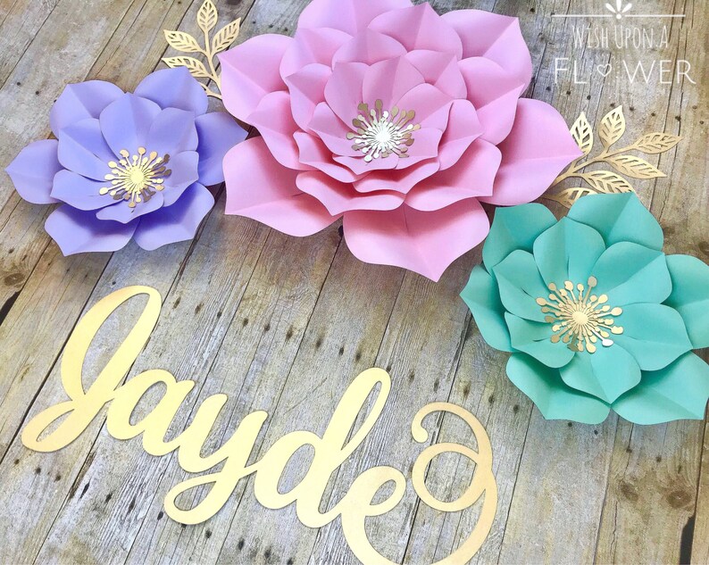 24 Paper Gold Name Baby Shower Personalized Etsy