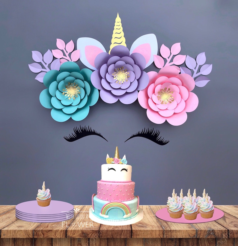 Unicorn Flower Backdrop DIY Unicorn Party Unicorn Birthday Etsy