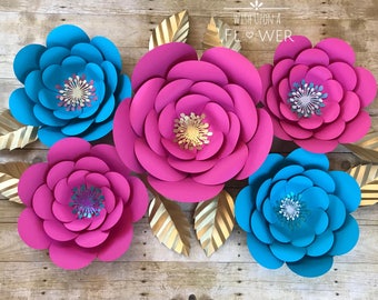 Large Paper Flowers, Paper Flowers, Giant Paper Flowers, Baby Shower Backdrop, Wedding Backdrop, Birthday Backdrop, Mermaid Birthday