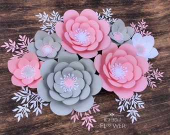 Paper Flowers Wall Decor, Baby Shower Decorations,  Nursery Wall Decor, Paper Flower Backdrop, Paper Flower Wall, Bridal Shower Decorations