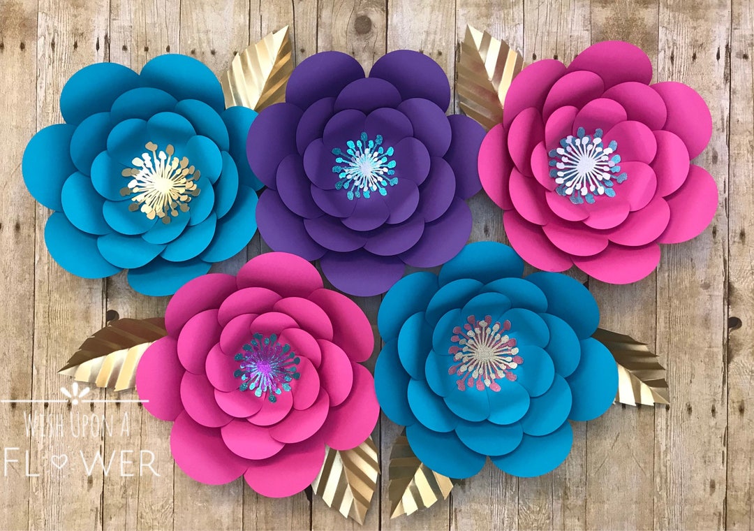 Paper Flowers, Paper Flower Template, Unicorn SVG, Unicorn Flower