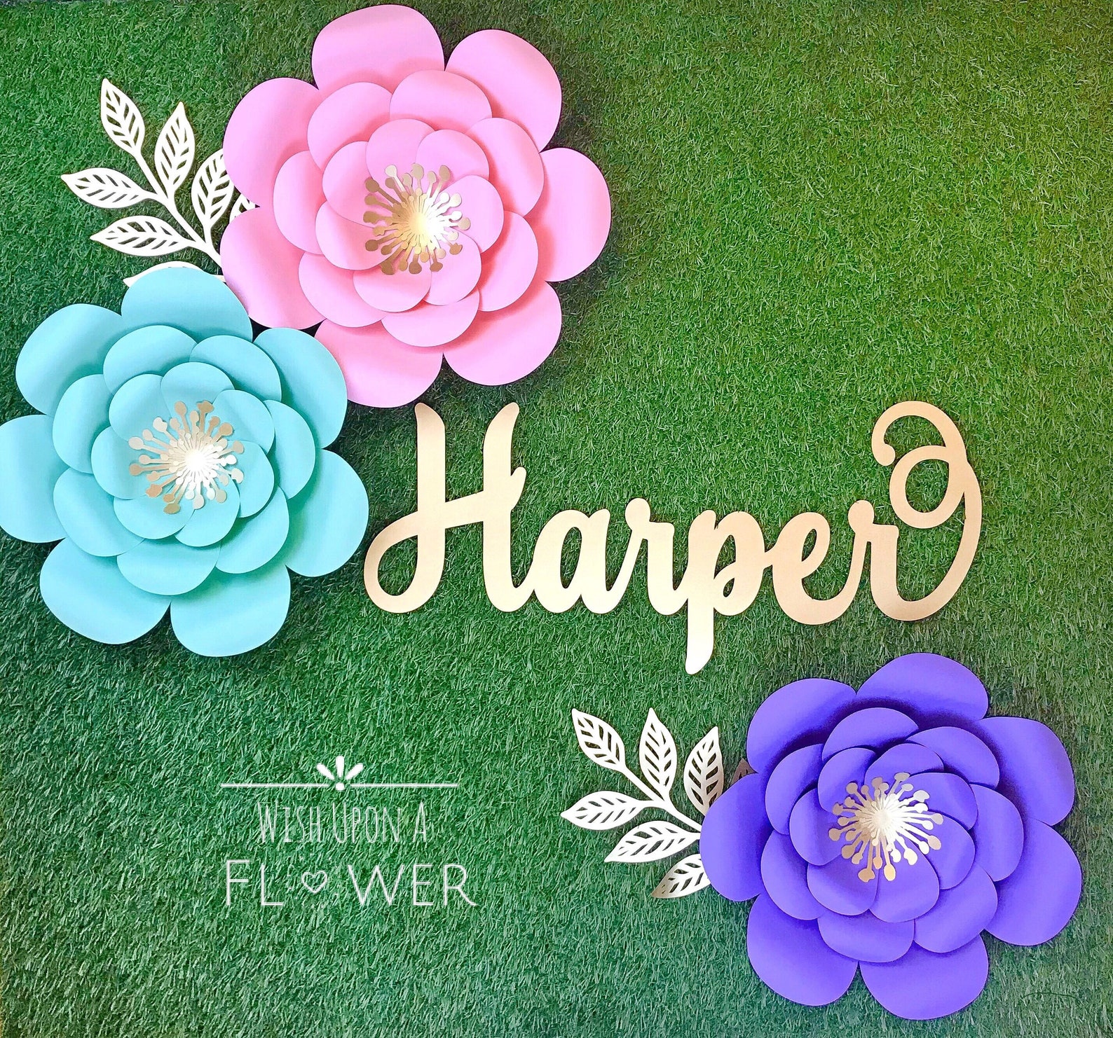 Nursery Decor Personalized Name Wall Decor Paper Flowers 24 Etsy