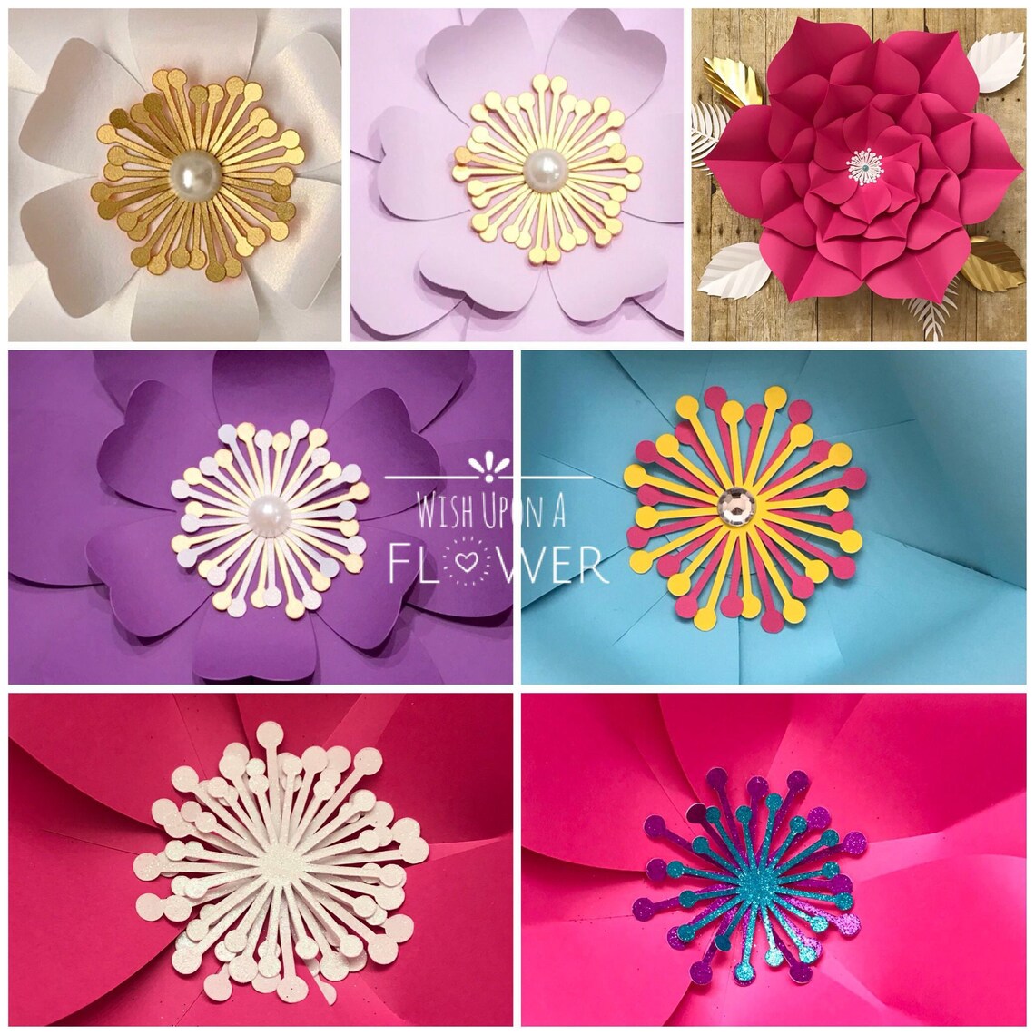 Paper Flower Centers 15 Flower Centers Glitter Flower Etsy Canada