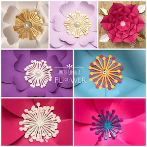 Paper Flower Centers, 15 Flower Centers, Glitter Flower Center, Paper Flower Backdrop, Precut Paper Flower Centers Paper Flower Stamen