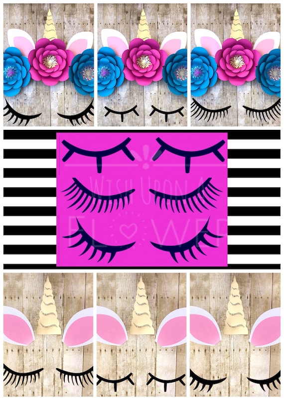 Unicorn Eyelash Template 3 Unicorn Lashes Unicorn Svg Etsy