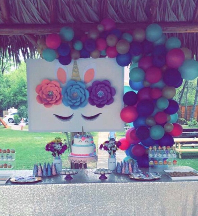 Unicorn Flower Backdrop DIY Unicorn Party Unicorn Birthday Etsy