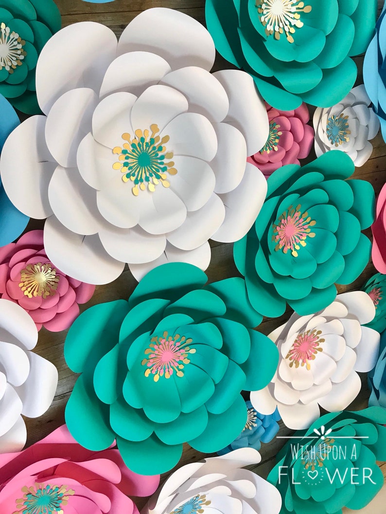 Paper Flowers Paper Flower Wall Decor Nursery Wall Decor Etsy