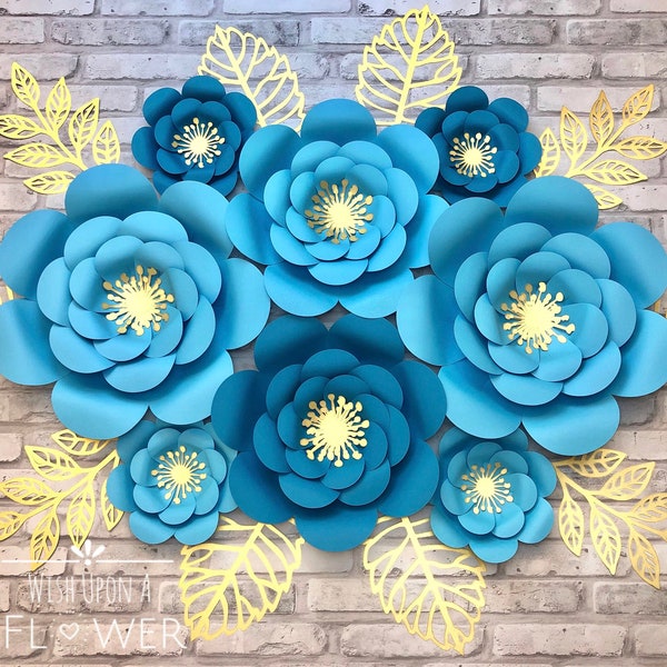 Paper Flower Wall Decor, Baby Shower Decorations,  Nursery Wall Decor, Paper Flower Backdrop, Paper Flower Wall, Boy Baby Shower Decorations