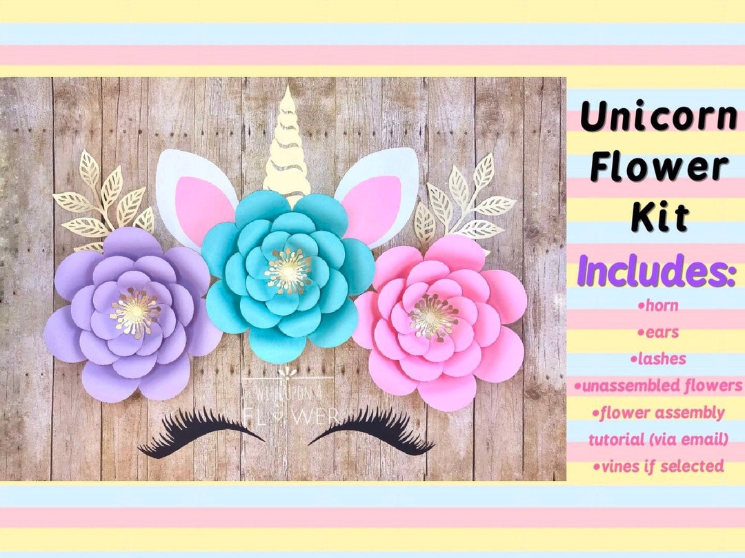 Unicorn Flower Backdrop, DIY, Unicorn Party, Unicorn Birthday, Unicorn