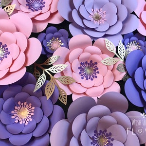Paper Flower Kit, Paper Flowers, DIY, Paper Flower Template, Paper Flowers Wall Decor, DIY Paper Flowers, Paper Flower Wall Decor