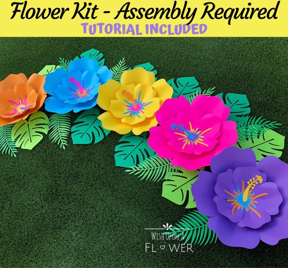 Moana Birthday, DIY Kit, Paper Flowers, Tropical Party, Moana