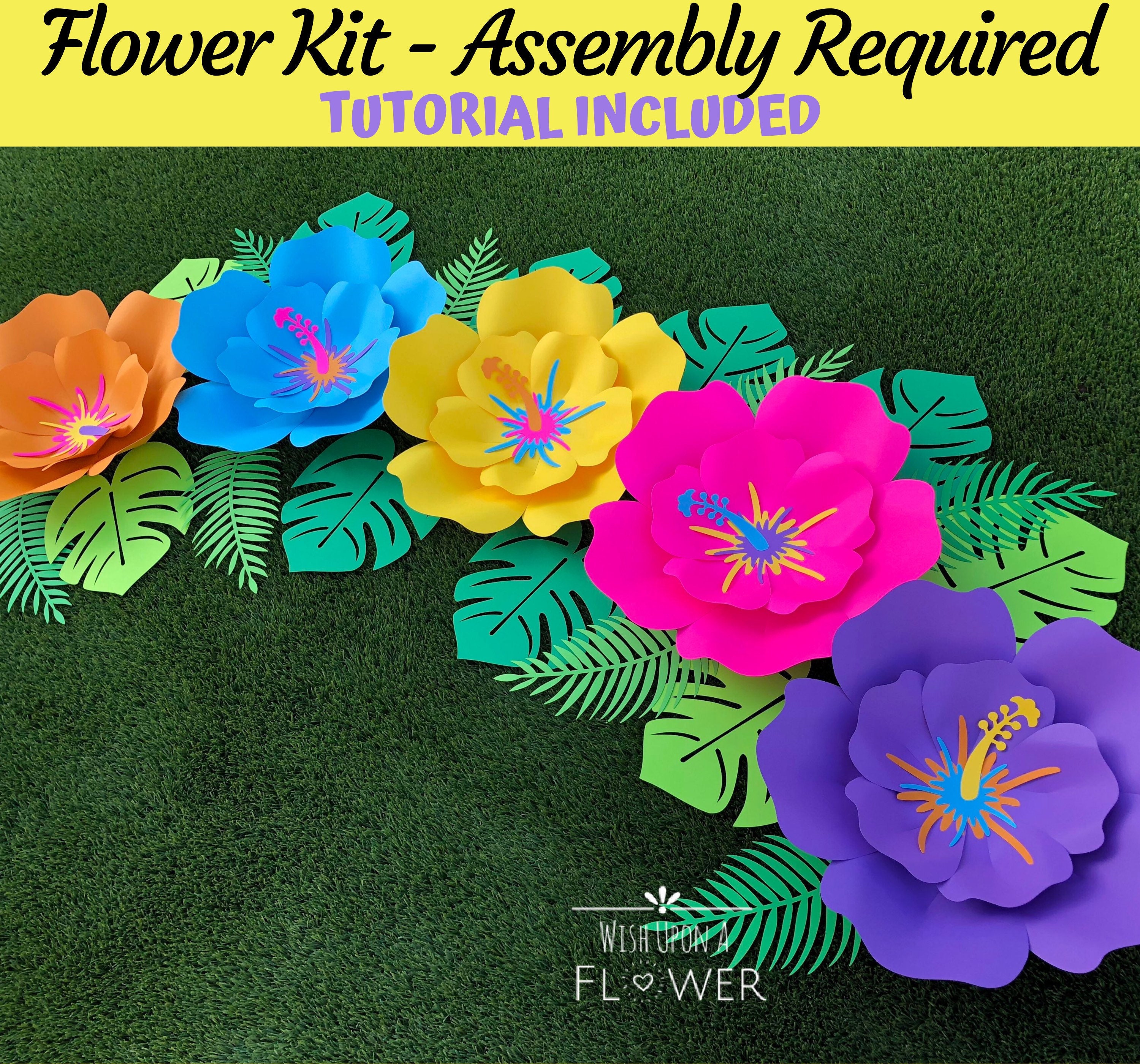 moana birthday diy kit paper flowers tropical party moana etsy