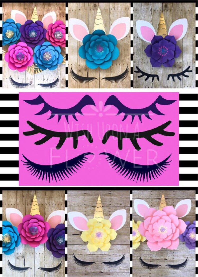 Unicorn Eyelash Template 3 Unicorn Lashes Unicorn SVG | Etsy