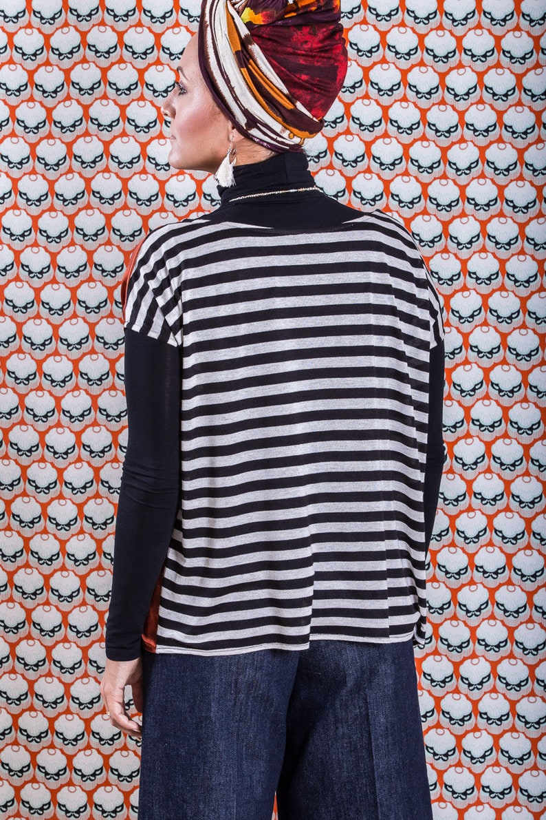 Double Face stripes and silk top