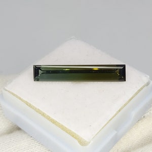 Natural Bi-Color Tourmaline Loose Stone Weight 3.10 Carat Shape Baguette Faceted Gemstone
