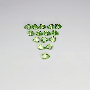 Natural Tsavorite Loose Stone Weight 2.40 Carat Lot Size 4x3 MM Shape Pear 15 Piece Lot  Faceted Gemstone