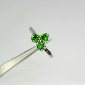 Natural Tsavotite Ring Engagement Ring 925 Sterling Silver Ring Natural Genuine Ring