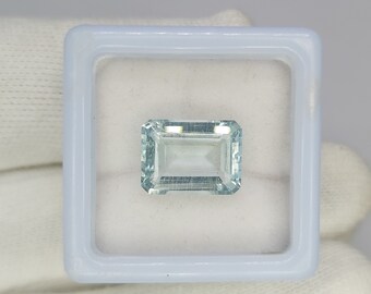 Piedra suelta de aguamarina natural de 5,05 quilates, tamaño 9x12x5,85 MM, forma de piedra preciosa facetada octágono