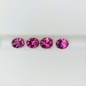 Natural Amazing Pink Tourmaline Loose Stone Weight 1.45 Carat Lot Size 5x4 MM Shape Oval Cut 4 Piece Lot Faceted Gemstone