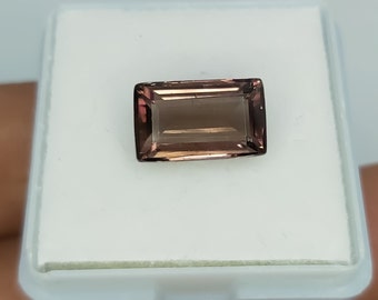 3.50 Carat Natural Bi-Color Tourmaline Shape Octagon Faceted Gemstone