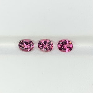 Natural Pink Tourmaline Loose Stone Weight 0.95 Carat Shape Oval Cut Size 5x4 MM 3 Piece Lot Faceted Gemstone