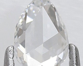 0.34 CT Pear Rose Cut Natural Diamond, E Color VS Clarity Loose Diamond