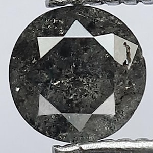 Natural Salt and Pepper Diamond - 0.52 CT Round Brilliant Cut - Pendant Stone
