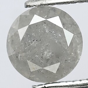 1.53 CT Round Brilliant Cut Gray Salt and Pepper Diamond - 6.8 MM Loose Stone