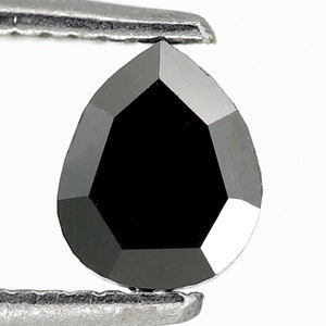 0,49 ct, 5,5 X 4,5 mm | Tropfenförmiger Diamant im Tropfenschliff | Erhitzte schwarze Farbe Diamant für die Herstellung von Schmuck