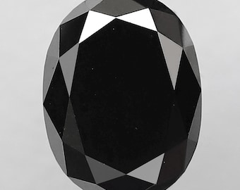 2.94 CT Oval Shape Diamond, 10.10 x 7.60 MM Heated Black color Loose Diamond For Wedding Ring